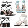 Sandały Czarne obcasy dla kobiet seksowne koronki w górę Peep Stopa Chunky Heels Kobiece Pumps Letni impreza Prom Gladiator Sandals Women 2022 G230211