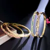 Bangle Cwwzircons Красивый модный синий зеленый кубический цирконий