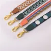 Accesorios para piezas de bolsos Correa cruzada de lona a rayas coloridas con cuero de piel de vaca para bolso de hombro de diseñador, bolso, bolso, piezas de repuesto, accesorios 230210