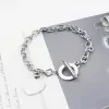 Fashion designer pendant heart stainless steel chain silver bracelet necklace set original fashion classic bracelet female jewelry gift