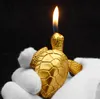 Gouden Schildpadden Schildpad Aansteker Butaan Metalen Vlam Hervulbare Sigaret Roken Aanstekers Geen Gas Voor Tabak Handpijpen Accessoires Gereedschap