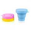 Tasses Soucoupes Pliant 170 ml De Qualité Alimentaire Silicone Tasse À Eau Voyage Rétractable Coloré Portable En Plein Air Café Handcup