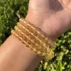 Filo di perline fili di fluorite gialla naturale braccialetto perline rotonde quarzo di cristallo pietra curativa regalo di gioielli da donna Inte22