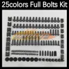 268st Complete Moto Body Full Screws Kit för Kawasaki Ninja ZZR 600 05-08 ZZR600 05 06 07 08 2005 2006 2007 2008 Motorcykelmässa