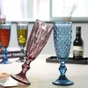 ワイングラス卸売150ml 4colorsヨーロッパスタイルエンボス加工ステンドグラスランプ厚いゴブレットドロップデリバリーホームガーデンキッチンディニdhupr