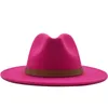 Cloche szeroka wełna poczuła Jazz Fedora Hats Panama Style Style Ladies Trilby Han Hat Party Cowboy Sunshade Cap 230211