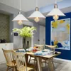 Pendant Lamps Modern White Lighting Luxury Restaurant Bar Bedroom Lamp Ceiling Wood Aluminum LED Haning Light Fixture E27Pendant