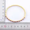 Bangle Nidin Nowy luksusowy geometryczny bransoletka cyrkon Bransoletka Kobiety różowy zielony niebieski kryształowy mankiet elegancka elegancka impreza biżuteria g230210