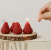 1pc/4pcs 딸기 장식 향기 양초 콩 왁스 향기 생일 웨딩 촛불 재고 가매 SN655