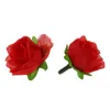 Flores decorativas 100 x Flores Artificial Cabeça Rosas Deco Rosettes Diy Party Wedding Party Baptism Red