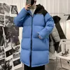 Parka d'hiver pour hommes mode veste d'épissage à capuche épaissir chaud coupe-vent Long manteau ample de haute qualité