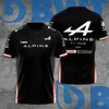 メンズTシャツ2023 F1シャツフォーミュラワンアルパインチームアロンソメンズサマーアウトドアスポーツ特大240F