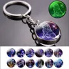 Anéis -chave 12 signo zodíaco luminoso Keychain Gifts Keyring Buckle Taurus Gêmeos Câncer Leo Escorpião Constelação Chave Filela Brilhez G230210