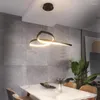 Lâmpadas pendentes Bwart LED moderno Luz para sala de estar Quarto de controle remoto Temperatura de cor e brilho Lâmpada Dimmable