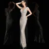 Party Dresses DEERVEADO Elegant V Neck Sequin Evening Dress Long Women Mermaid Formal Dress Party Gown Bodycon Maxi Prom Dress 230210