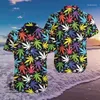 Mäns avslappnade skjortor strand hawaiian fritid halloween skalle hawaii 3d tryck mens färgglad kort ärm skjorta streetwear mode vetement