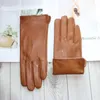 Fünf-Finger-Handschuhe Damen-Touchscreen-Handschuhe aus Schaffell, einzelnes Leder, dünn, ungefüttert, klassisch, einfarbig, vielseitig, gerade, Fahrhandschuhe 230210