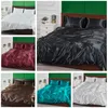 Conjuntos de cama conjuntos de cetim de cetim conjuntos de cama conjuntos de cama de luxo bed bamas bamas de coloração de cor sólida conjuntos de capa de edredão gêmea rei raias de edredo