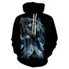 Herrtröjor 2023 Skull Hoodie Sweatshirt 3D Printing Funny Hip Hop Gothic Autumn Jacket Sportkläder