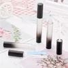 Speicherflaschen Make -up leerer gefrosteter Gradienten Lipglossröhrchen Schwarzer Deckel Plastik Lippenstift Matte kosmetische Lipgloss nachfüllbare Flasche