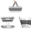 Fregaderos de baño Cubo plegable Cubo plegable portátil con sábana de limpieza Almacenamiento de ropa Lavado de autos Pesca Viaje Campamento Hogar al aire libre 230211