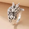 Hochzeit Ringe HuaTang Boho Schlange Hohl Ring Für Frauen Punk Design Übertriebene Uhr Finger Mode Party Schmuck Großhandel