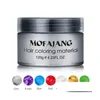 Pommades Cires Mofajang Hair Wax 120G Sier Grandma Grey Pommade 8 Couleurs Jetable Fashion Styling Argile Coloration Mud Cream Drop Del Dhpib