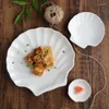 Plates Pure White Special Ceramic Shell Plate Simple Western-style Cake Pasta Steak Japanese Sushi