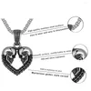 Hänge halsband Punk Hip Hop Skeleton Skull Heart Cast Titanium Steel Men Necklace