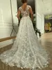 Casual Dresses Vestido De Noiva V Neck Sleeveless Wedding 2023 For Women Open Back Ball Gown Lace Organza Bridal