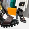 2023 Fashion Louisity Sandals Lady Водонепроницаемые водонепроницаемые Viutonity средние высокие каблуки Leisure High Heels LKF