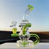 2023 8 Inch Heady Bong Multi ColorTransparent Green Glass Water Pipe Bong Dabber Rig Recycler Pipes Bongs Smoke Pipes 14.4mm Female Joint with Regular Bowl&Banger