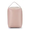 Kosmetiska väskor fodral bärbar väska äkta läder stor kapacitet enkel skal rese tvätt bagcosmetik