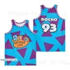 Filme #93 Rockos Modern Life Basketball Jersey Team respirável Team Blue Color Hiphop High School para fãs de esportes Pure Cotton Shirt Uniform Excelente