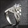 Band Rings Chic Star Design Womens With Dazzling Cubic Zirconia Romantic Wedding Party Finger Gift Ly Trendy Jewelry Drop Delivery Dhluj