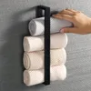 Towel Racks Bathroom Towel Holder 20/30/40/50cm Towel Bar Black Towel Rail Wall-Mounted 304Stainless Steel Self-adhesive Towel Ring Hardware