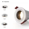 Lumières 7/12W Downlight encastré plafonnier Angle réglable en aluminium Spot lumière LED AC110V 220V pour bureau à domicile 0209