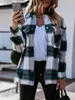Women's Blouses Shirts Shirts For Women Plaid Long Sleeve Button Up Shirt Collared Tops And Blouse Autumn Spring Fashion Loose Casual Black White 230211