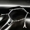 Cavigliere In Acciaio Inossidabile Donna Argento Placcato Torre Ragazza Cuore Bracciale Piede Chaine Cheville Femme De A17384S08