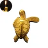 Tartarugas douradas tartaruga isqueiro butano metal chama recarregável cigarro fumar isqueiros sem gás para tabaco tubos de mão acessórios ferramentas