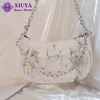 Bolsas noturnas xiuya harajuku saco de ombro gótico Mulheres Mulheres Vintage Class Corrente Pérola Bolsa Goda Plaziada Bolsa Bola embreagem 230211