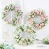 Decorative Flowers 40cm Simulation Wreath Door Wall Hanging Pendants Peony Hydrangea Garland Wedding Supplies Po Props Home Decoration