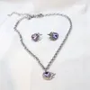 Pendentif Colliers Collier 2023 Purple Love pour femmes incrusté Zircon Clavicule Chaîne Collier Vintage Bijoux Collares