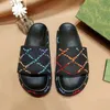 Tasarımcı Terlik Bayan Işlemeli Tuval Slaytlar Terlik Kızlar Üzerinde Kayma Kapalı Platform Sandalet Büyük Boy 35-46