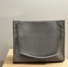Роскошная дизайнерская сумка для плеча классическая женская сумочка высококачественная черная серебряная цепь Тота Женщина покупки ручной сумки с морщинистыми винтажными масляными восковыми кожа