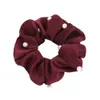 Rubberen banden hoofdtooi lint bloemhaar touw elegante vrouw parel staart elastische grote darmring Koreaanse mode -accessoires 1594