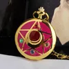 Pocket horloges vintage Japan anime cardcaptor sakura horloge ketting dames kwarts fob klokketen hanger kinderen schattig cadeau meisje kind