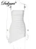 Casual jurken dulzura zomer sexy y2k kleren veter mouwloze backless buis zijkant spleet bodycon mini jurken voor vrouwen 2022 outfit club feest t230210