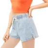 Shorts femininos com cintura alta jeans casuais ladras de tamanho mais tamanhos de jeans retro street moda 2023 calça de verão líquida tendência vermelha