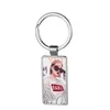 DIY Sublimation Blank Keychain Ring Round Heart Rectangle Pendant Kids Lover Gift Double-sided Heat Transfer Printing Photo Personality Keyring Chain Accessories